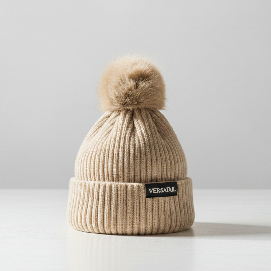 The Magni-Strip® Bobble Hat Beige