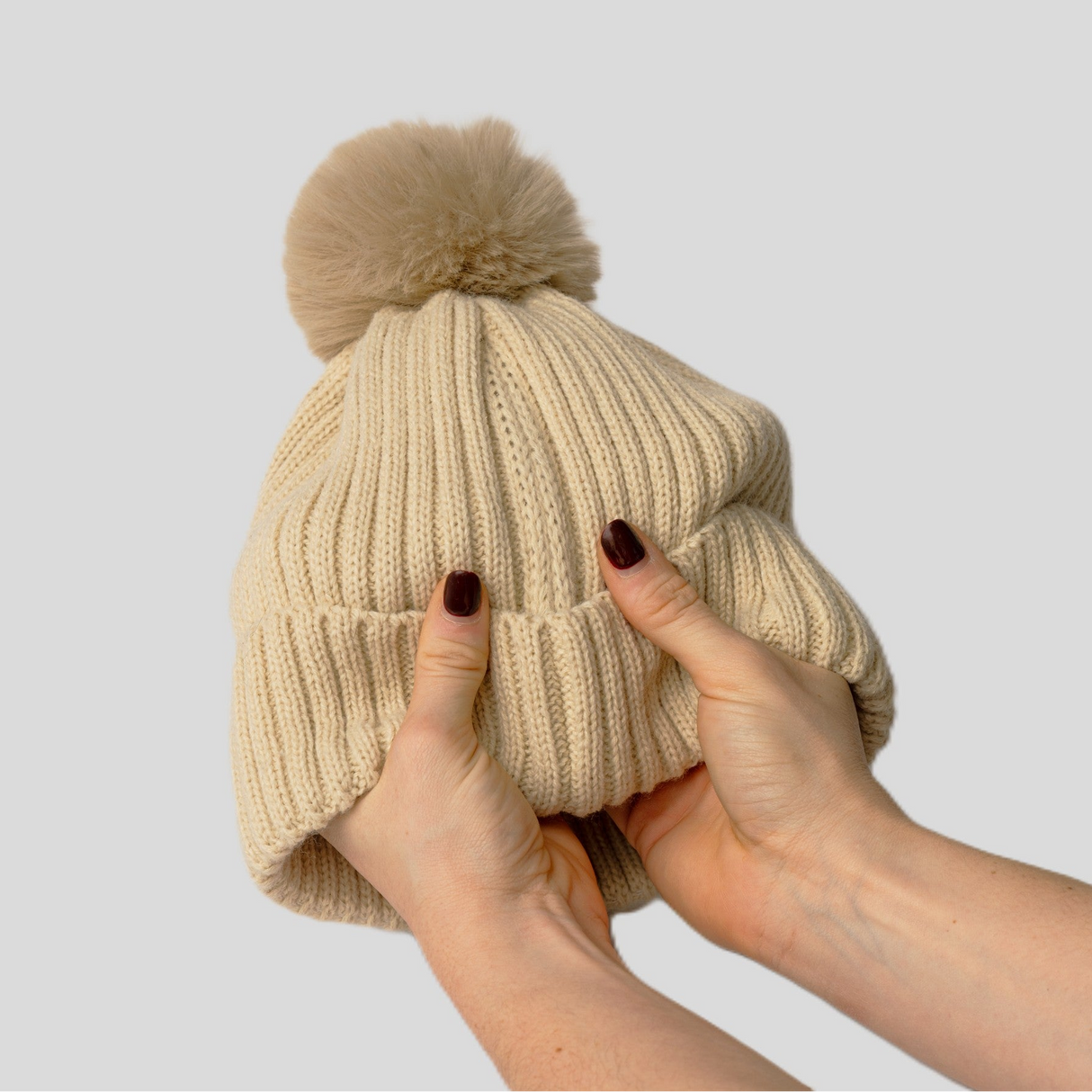 The Magni-Strip® Bobble Hat Beige
