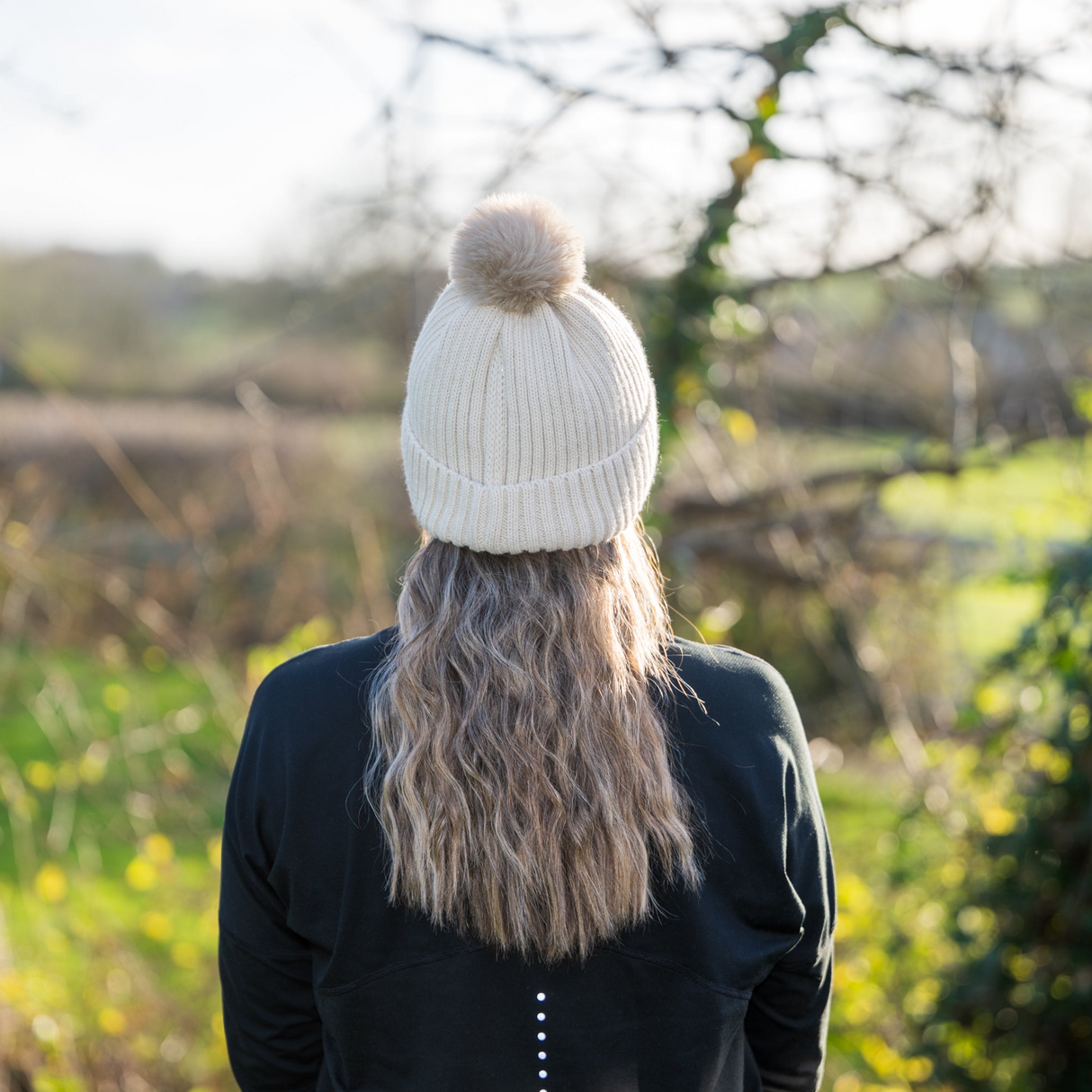 The Magni-Strip® Bobble Hat Beige