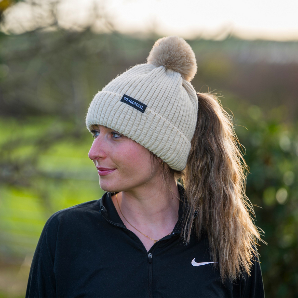 The Magni-Strip® Bobble Hat Beige